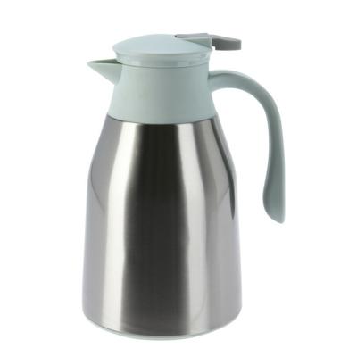 Koffiekan thermoskan - 1L - dubbelwandig - RVS - groen - D14,5 x H26 cm Koffiekan thermoskan - 1L - dubbelwandig - RVS - groen - D14,5 x H26 cm