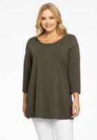 Yoek Tuniek flare fit knopen | Groen | Maat 42/44