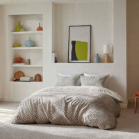 Dekbedovertrek Vivid Lines - Lits-Jumeaux (240x220 Cm) - Beige Microvezel - - Byrklund - Dekbed-Discounter.nl