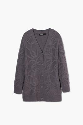 Oversized gebreid vest - BLACK - L