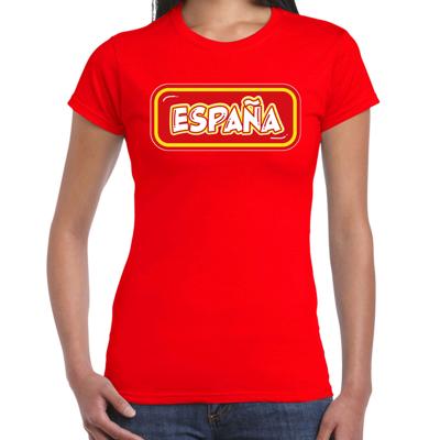 Verkleed T-shirt voor dames - Spanje - rood - supporter - themafeest