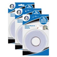 3x rollen dubbelzijdig foam tape/plakband 5 meter - thumbnail