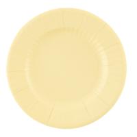 Feestbordjes/gebaksbordjes - 8x - licht geel - rond - papier/karton - 21cm