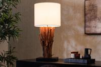 Design tafellamp EUPHORIA 60cm naturel wit rond massief hout handgemaakt - 43452 - thumbnail