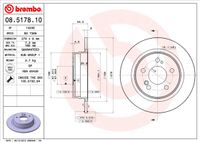 Remschijf BREMBO, Remschijftype: Massief, u.a. für Mercedes-Benz