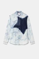 Versleten denim shirt - BLUE - XXL