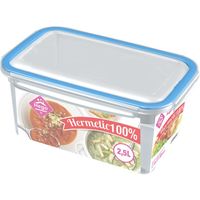 12x Voorraad/vershoudbakjes 2,5 liter transparant/blauw plastic