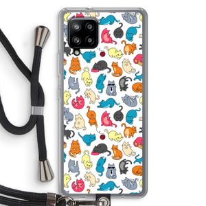 Kleurrijke katten: Samsung Galaxy A42 5G Transparant Hoesje met koord