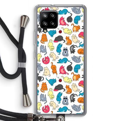 Kleurrijke katten: Samsung Galaxy A42 5G Transparant Hoesje met koord