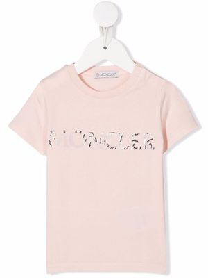Moncler Enfant t-shirt à logo imprimé - Rose