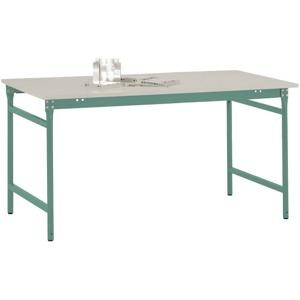 Manuflex BB3011.0001 Bijzettafel basis stationair met melamine tafelblad in grijs-groen HF 0001, bxdxh: 1000 x 600 x 780 mm Grijs, Groen