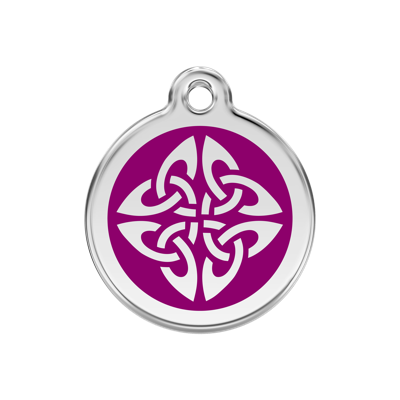 Tribal Arrows Purple roestvrijstalen hondenpenning medium/gemiddeld dia. 3 cm - Reddingo