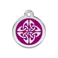 Tribal Arrows Purple roestvrijstalen hondenpenning medium/gemiddeld dia. 3 cm - Reddingo