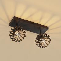 HOFTRONIC™ Petal - LED Plafondlamp - 2 spots - E14 Fitting - Kantelbaar & Draaibaar - Zwart