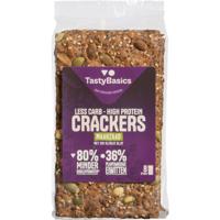 TastyBasics Less carb-high protein crackers maanzaad 200 Gram