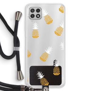 Ananasjes: Samsung Galaxy A22 4G Transparant Hoesje met koord