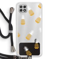 Ananasjes: Samsung Galaxy A22 4G Transparant Hoesje met koord