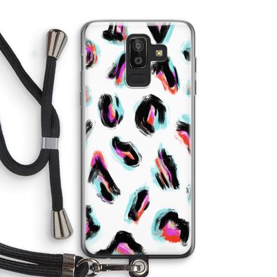 Cheetah color: Samsung Galaxy J8 (2018) Transparant Hoesje met koord