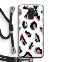 Cheetah color: Samsung Galaxy J8 (2018) Transparant Hoesje met koord