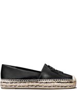 Tory Burch espadrilles en cuir Ines à patch logo - Noir - thumbnail