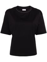 Brunello Cucinelli t-shirt en coton à ornements de perles - Noir