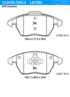 Remblokkenset, schijfrem ATE Ceramic ATE, u.a. fÃ¼r Seat, VW, Audi