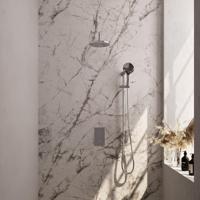 Brauer Chrome Carving Thermostatische Regendoucheset Inbouw - Hoofddouche 20 cm - Gebogen Wandarm - 3 Weg - Handdouche 3 Standen - Doucheslang - Geintegreerde Glijstang - Chroom