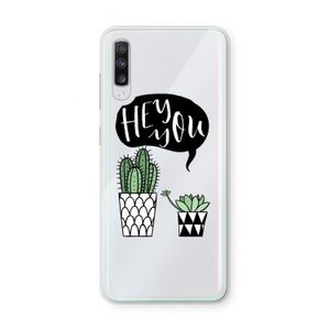 Hey you cactus: Samsung Galaxy A70 Transparant Hoesje