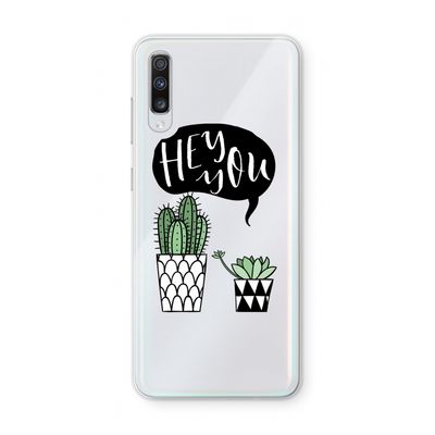 Hey you cactus: Samsung Galaxy A70 Transparant Hoesje