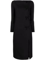 Valentino Garavani robe mi-longue à détail de nœud - Noir