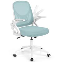 Ergonomische Bureaustoel met Opklapbare Armleuningen en Kantelfunctie Bureaustoel Blauw