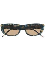 Thom Browne Eyewear tortoiseshell-effect rectangular-frame sunglasses - Bleu