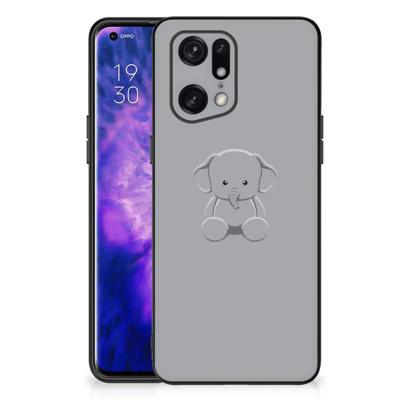OPPO Find X5 Pro Hoesje Grijs Baby Olifant