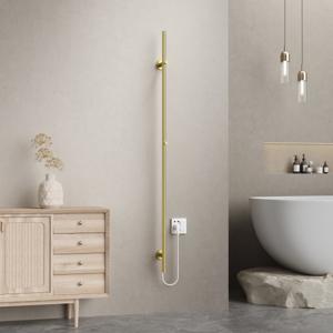 Elektrische staafhanddoekradiator Belrad Rod | 150x2.5 cm | 60 watt | Geborsteld goud