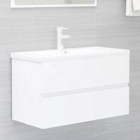 Wastafelkast met ingebouwde wastafel spaanplaat wit