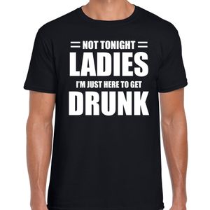 Just here to get drunk / Alleen hier om dronken te worden bent drank fun t-shirt zwart voor heren