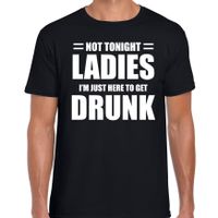 Just here to get drunk / Alleen hier om dronken te worden bent drank fun t-shirt zwart voor heren - thumbnail