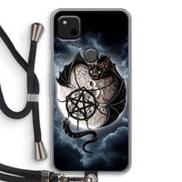 Volle maan: Pixel 4a Transparant Hoesje met koord