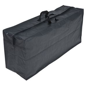 2x Grijze tuinkussens opbergtassen met rits 128 x 57 x 37 cm