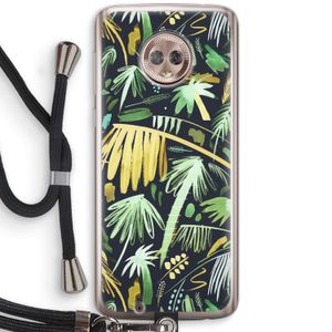 Tropical Palms Dark: Motorola Moto G6 Transparant Hoesje met koord