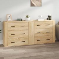 Dressoirs 2 st bewerkt hout sonoma eikenkleurig
