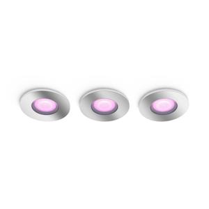 Philips Inbouwspots Hue Xamento - White and color set van 3 RVS spots 929003074801