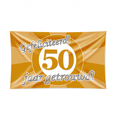 Gevelvlag 50 Jaar Getrouwd Goud (150x90cm)