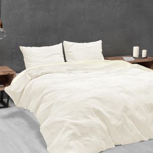 Sleeptime Dekbedovertrek Velvet Uni Cream-2-persoons (200 x 200/220 cm)