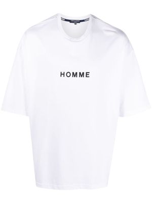 Comme des Garçons Homme t-shirt en coton à slogan imprimé - Blanc