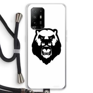 Angry Bear (white): Oppo A95 5G Transparant Hoesje met koord