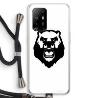 Angry Bear (white): Oppo A95 5G Transparant Hoesje met koord