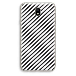 Strepen zwart-wit: Samsung Galaxy J7 (2017) Transparant Hoesje