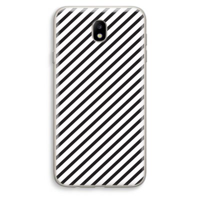 Strepen zwart-wit: Samsung Galaxy J7 (2017) Transparant Hoesje