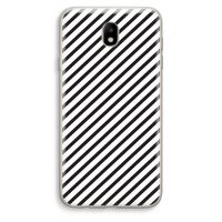 Strepen zwart-wit: Samsung Galaxy J7 (2017) Transparant Hoesje